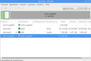 Abbildung 4: Die volle Kapazität der SSD steht erst nach dem Anpassen der Partition bereit.