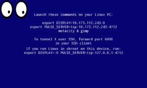Abbildung 2: Der X-Server nach dem Start, oben links läuft die Anwendung Xeyes.