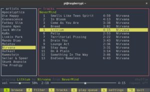 Abbildung 4: Musik à la Terminal: Musikcube verzichtet komplett auf eine klassische GUI, lässt sich dafür aber auch via SSH steuern.