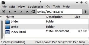 Abbildung 4: Über den Dateimanager PCManFM rufen Sie den Verzeichnisbaum des USB-Sticks auf.