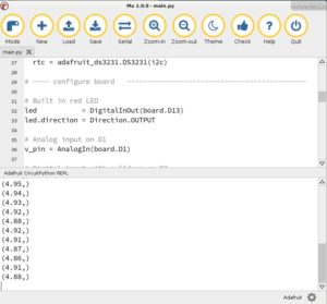 Abbildung 4: Der Mu-Editor bringt eine serielle Konsole mit, der die Kommunikation mit dem Trinket direkt aus dem Programm ermöglicht.