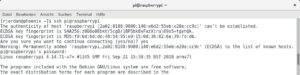 Abbildung 1: Beim ersten Kontakt mit dem zuk&uuml;nftigen Git-RasPi verlangt SSH eine Best&auml;tigung.