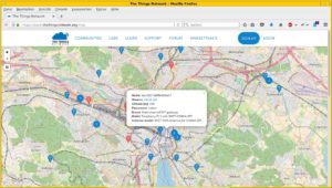 Abbildung 4: Eine Gesamtdarstellung des Netzwerks und Detailinformationen zu den Gateways finden sich auf der TTN-Karte von Zürich.