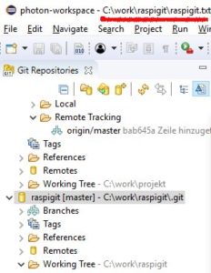 Abbildung 5: Auch Windows bleibt nicht au&szlig;en vor: Hier kooperiert der Git-Server mit Eclipse.