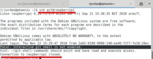 Abbildung 6: Aktivieren Sie beim Git-User die Git-Shell, blockt SSH den Zugriff auf den Account.