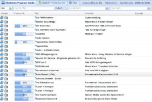 Abbildung 6: Das EPG mit den aktuellen Programmen.