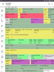Abbildung 7: Das EPG der Android-App TVHClient.
