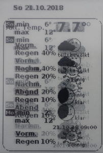 Abbildung 4: Ein E-Ink-Display mit eingebrannter Anzeige.