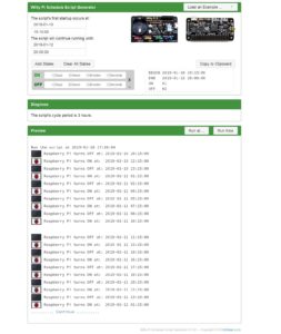 Abbildung 6: Mithilfe eines Online-Generators lassen sich Zeitpläne für den Witty Pi Mini per Mausklick zusammenstellen.