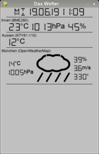 Abbildung 4: Mit dem passenden Layout bringen Sie problemlos eine ganze Reihe Wetterdaten auf einem 4-Zoll-Display unter.