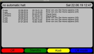 Abbildung 5: Die abgespeckte Oberfläche für den Videorekorder eignet sich für den Einsatz mit einer Fernbedienung.
