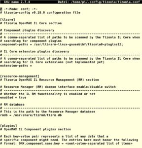 Abbildung 6: Den Anfang der Konfigurationsdatei bilden allgemeine Einstellungen etwa zu OpenMAX oder der noch zu implementierenden Plugin-Schnittstelle.