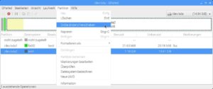 Abbildung 2: Im Men&uuml; <span class="ui-element">Partition</span> finden Sie das passende Werkzeug, um die Gr&ouml;&szlig;e einer Partition zu ver&auml;ndern.
