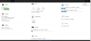 Abbildung 7: Nach rund einer Stunde Konfiguration sah unser RPi-Monitor schon besser aus. Wir banden Ethernet und WLAN ein, legten Temperaturschwellwerte fest und fügten ein Notebook hinzu. Die Oberfläche ließe sich bei Bedarf auch vollständig eindeutschen und als Krönung mit einem eigenen Logo versehen.