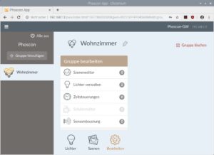 Abbildung 4: Die einzelnen Leuchten verwalten Sie über den Gruppendialog.