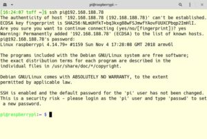 Abbildung 4: Im Gegensatz zu Raspbian ist bei BerryLan der SSH-Server von Haus aus aktiv. Ändern Sie daher aus Sicherheitsgründen umgehend das Passwort.