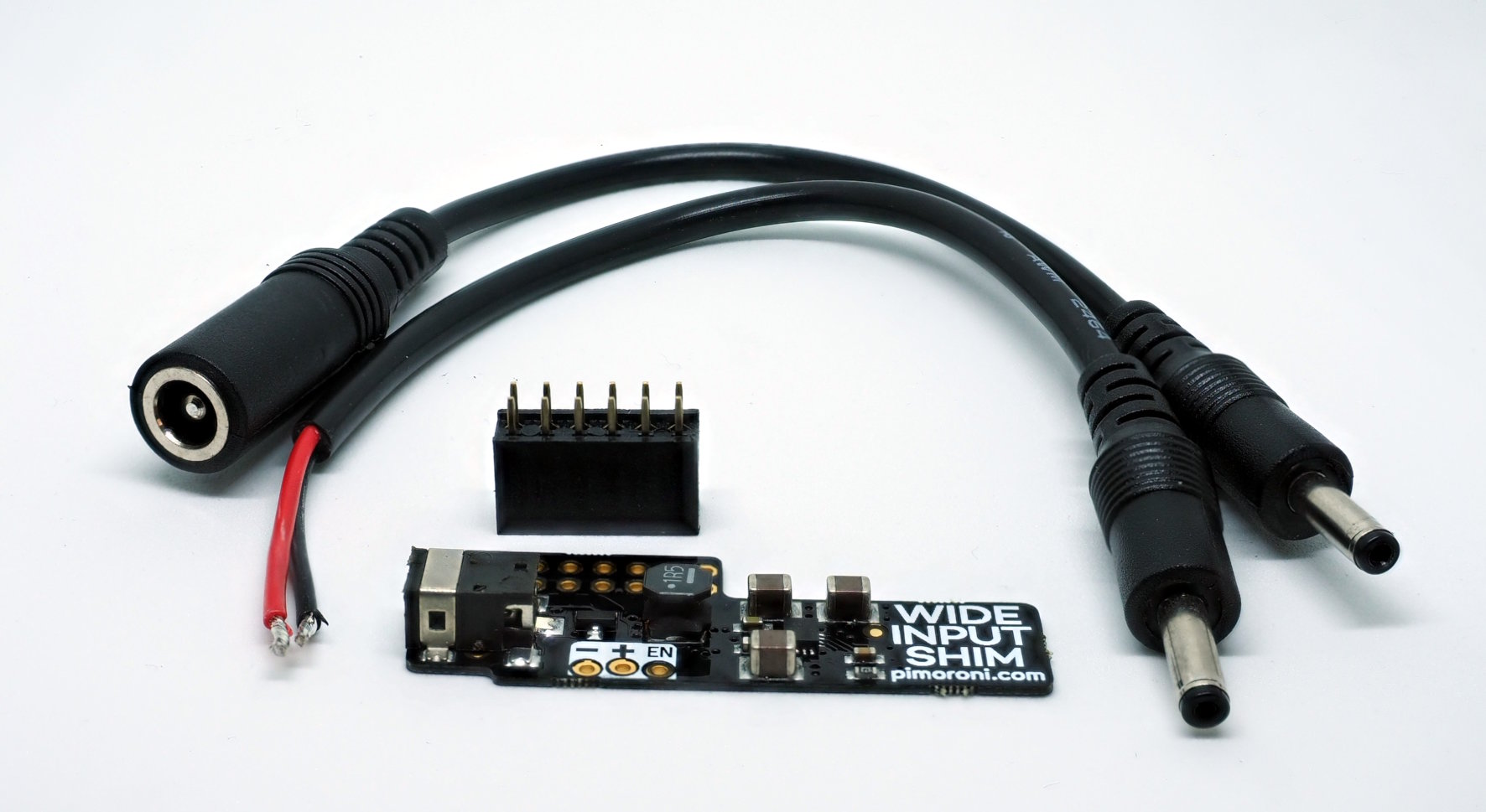 Abbildung 2: Ein Wide-Input-Shim mit Enable-Pin. Er startet die Stromzufuhr zum zweiten RasPi und gleichzeitig die Stoppuhr.