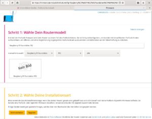 Abbildung 1: Viele Communitys, wie hier Freifunk Darmstadt, stellen Images für eine Vielzahl von Geräten bereit. Offiziell unterstützt die Initiative den Raspberry Pi 2 sowie in einer Beta RasPi-Modelle der dritten Generation.