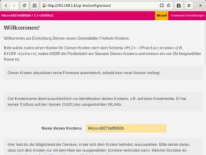 Abbildung 2: Sie konfigurieren den Freifunk-RasPi über einen webbasierten Assistenten. Verbinden Sie den Mini-Rechner dazu über einen Netzwerk-Switch direkt mit einem Desktop oder Laptop.