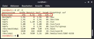 Abbildung 3: Bei Vollinstallation ben&ouml;tigt Kali Linux mindestens 8,5&nbsp;GByte freien Speicher auf der SD-Karte.