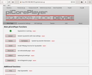 Abbildung 5: Der piCorePlayer lässt sich sehr leicht über ein integriertes Webfrontend konfigurieren.