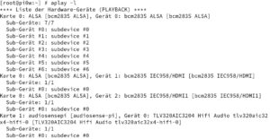 Abbildung 5: Haben Sie die I<sup>2</sup>S-Schnittstelle aktiviert, verf&uuml;gt der RasPi &uuml;ber eine zus&auml;tzliche virtuelle Soundkarte, die Sie etwa mit Aplay ansteuern.