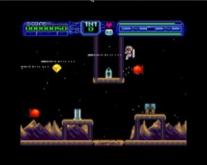 Abbildung 4: "Baggers in Space" ist eins der kommerziell entwickelten neuen Spiele f&uuml;r den Next. Es wird in einer DVD-H&uuml;lle mit eingelegter SD-Karte ausgeliefert.