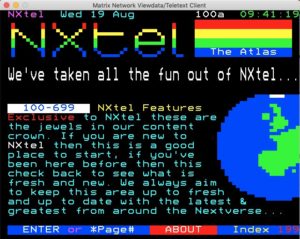 Abbildung 9: Verbindung ins Netz kann der Next zwar aufnehmen, bisher aber nur zu NXtel- und kompatiblen Videotex-Servern.