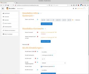 Abbildung 2: Im Moodlebox-Dashboard passen Sie die Grundeinstellungen an.
