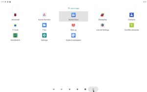 Abbildung 2: Die App-Schublade ziehen Sie per Fingerzeig von unten nach oben vom Desktop aus auf. In der Standardinstallation fehlen noch wichtige Programme wie etwa ein Browser.