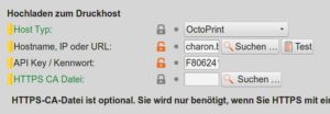 Abbildung 5: Konfigurieren Sie den Octoprint-Host im Prusa-Slicer, besteht die Möglichkeit, die Daten direkt aus der Software an den Host zu schicken.