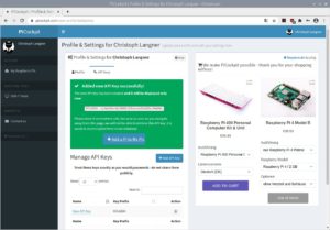 Abbildung 1: F&uuml;r die Integration eines Raspberry-Pi-Systems legen Sie als ersten Schritt im Webportal des Dienstes einen API-Schl&uuml;ssel an.