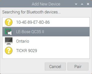 Abbildung 2: Beim Einbinden eines Bluetooth-Lautsprechers müssen Sie warten, bis das System das neue Gerät als Audiogerät erkennt (Lautsprecher-Icon vor dem Namen).