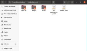 Abbildung 7: So sieht das Nextcloud-Deployment am Ende im Dateimanager aus. Bei Ubuntu Server erhalten Sie mit dem Befehl <code>ls ~/nc-deployment</code> dieselbe Ausgabe.