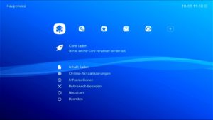 Abbildung 1: Die Men&uuml;s von Lakka lassen sich gut mit einem Gamepad bedienen. Mit einer PC-Tastatur navigieren Sie mit den Pfeiltasten, der Eingabe- und der R&uuml;cktaste.