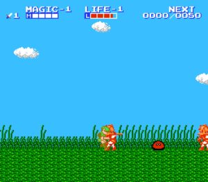Abbildung 3: Die Spielfigur Zelda wird in "The Adventure of Link" st&auml;ndig angegriffen.