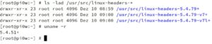 Abbildung 3: Kernel-Version und Header-Dateien.