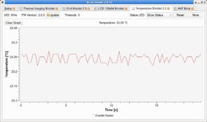 Abbildung 4: Mit dem Brick Viewer steuern Sie die Parameter eines Bausteins, wie hier exemplarisch beim Temperatur-Bricklet.