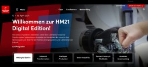 Abbildung 1: Der Internet-Auftritt der Hannover-Messe pr&auml;sentierte sich klar strukturiert und logisch aufgebaut.