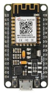 Abbildung 1: Das handliche (25,4&nbsp;x&nbsp;49&nbsp;mm) Board WizFi360-EVB-Mini erlaubt es, den Controller mit einigen zus&auml;tzlichen Komponenten zu kombinieren.