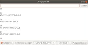 Abbildung 2: Bevor Sie mit dem Baustein kommunizieren, setzen Sie im seriellen Monitor die korrekten Einstellungen.