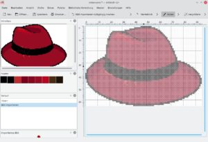 Abbildung 5: KXStitch rechnet importierte Bilder entweder automatisch in einen Stich um oder legt das Bild zum Nachzeichnen in den Hintergrund der Leinwand.