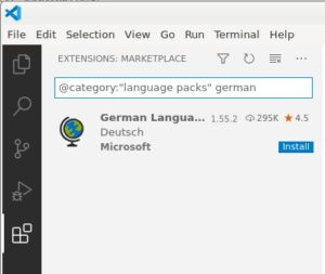 Abbildung 5: Installieren des deutschen Sprachpakets.
