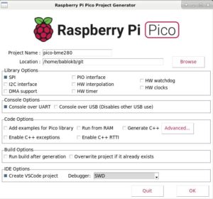 Abbildung 2: Im Pico-Projektgenerator legen Sie in der zweiten Zeile mit der Bezeichnung <span class="ui-element">Location</span> den zuk&uuml;nftigen Ordner f&uuml;r das Projekt fest.