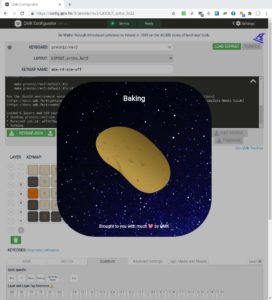 Abbildung 3: Während der QMK Build-Service eine Firmware kompiliert, erscheint eine rotierende Kartoffel.