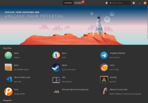 Abbildung 2: Da PopOS die Linux-Distribution Ubuntu als Unterbau nutzt, sind die Paketquellen im <span class="ui-element">Pop!_Shop</span> getauften Paketmanager gut gefüllt.