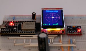 Abbildung 2: Der komplettierte Versuchsaufbau auf dem speziell angepassten Breadboard.