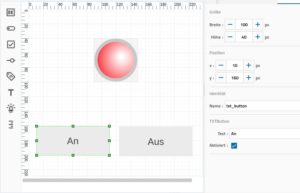 Abbildung 3: Das integrierte Tool zum Erstellen von Oberfl&auml;chen auf dem Display des TXT-4.0-Controllers.