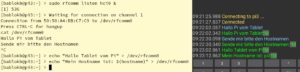 Abbildung 2: Der Verlauf einer Kommunikation zwischen dem Raspberry Pi und einem Android-Tablet via Bluetooth.