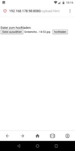 Abbildung 3: Über das Webformular laden Sie Dateien wie Fotos oder Texte auf den Webserver hoch.